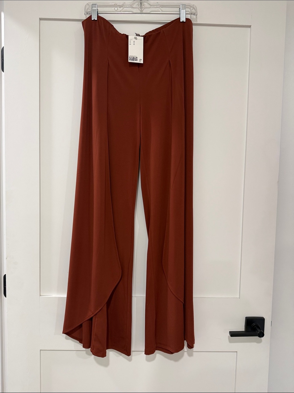 H&M Rust Wide-Leg Draped Pants - Picture 4 of 10